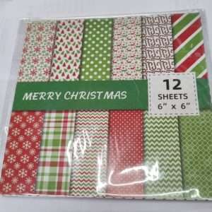 Merry Christmas 6" X 6" Single Sided Paper 12 Sheets