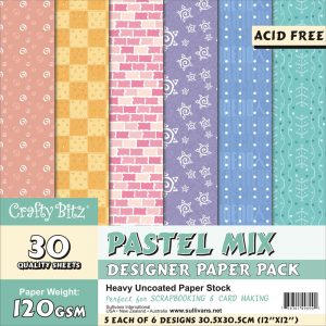 Scapbook Paper Pack Pastel Mix