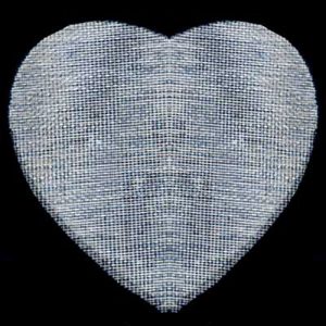 hearts organza 3.5cm white 46459